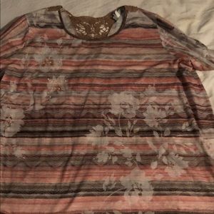 3x knit top with woven back